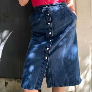 90s Button Front Denim Skirt